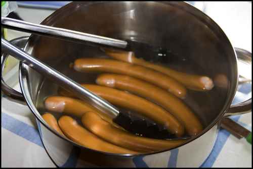how long do you boil hot dogs
